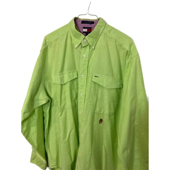 🍍Vintage Early 80’s Tommy Hilfiger Long Sleeve
Button Down Sz. L Lime Green🍍 - Picture 5 of 10